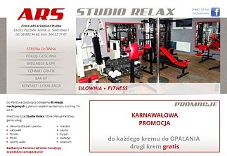 Firma ARS Arkadiusz Stubba - Studio RELAX, siłownia • sauna • fitness, pokoje gościnne